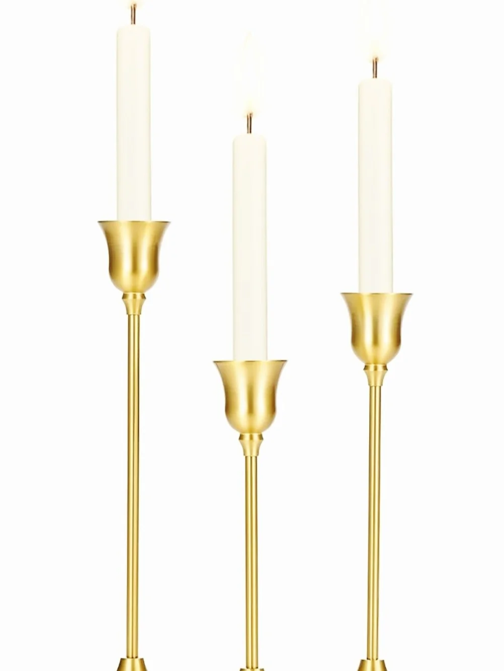 Gold Taper Candle Holders – Set of 12 | 4 Boxes